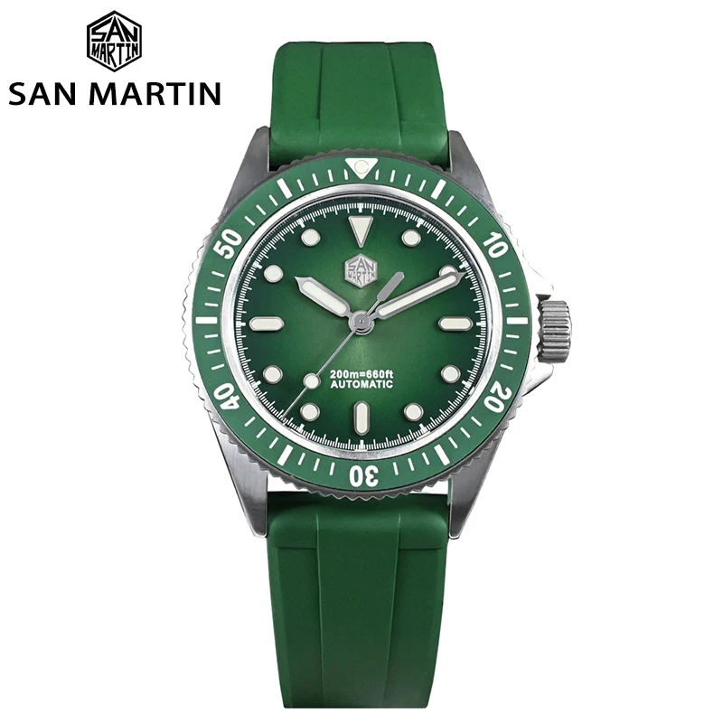 

San Martin 38mm Diver Watch Men Luxury Brand Automatic Mechanical Watches Miyota 8215 Movement Sport Style C3 Luminous 200M