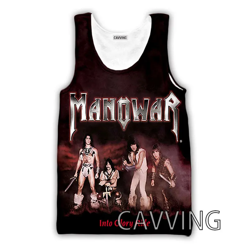 Новинка модные женские/мужские майки с 3D принтом Manowar Band жилет в стиле Харадзюку