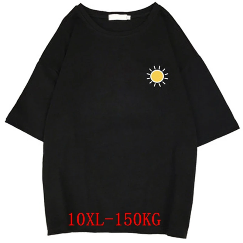 

Футболка женская с круглым вырезом, свободная рубашка с коротким рукавом, большие размеры 7XL 8XL 9XL 10XL, черный белый синий, на лето