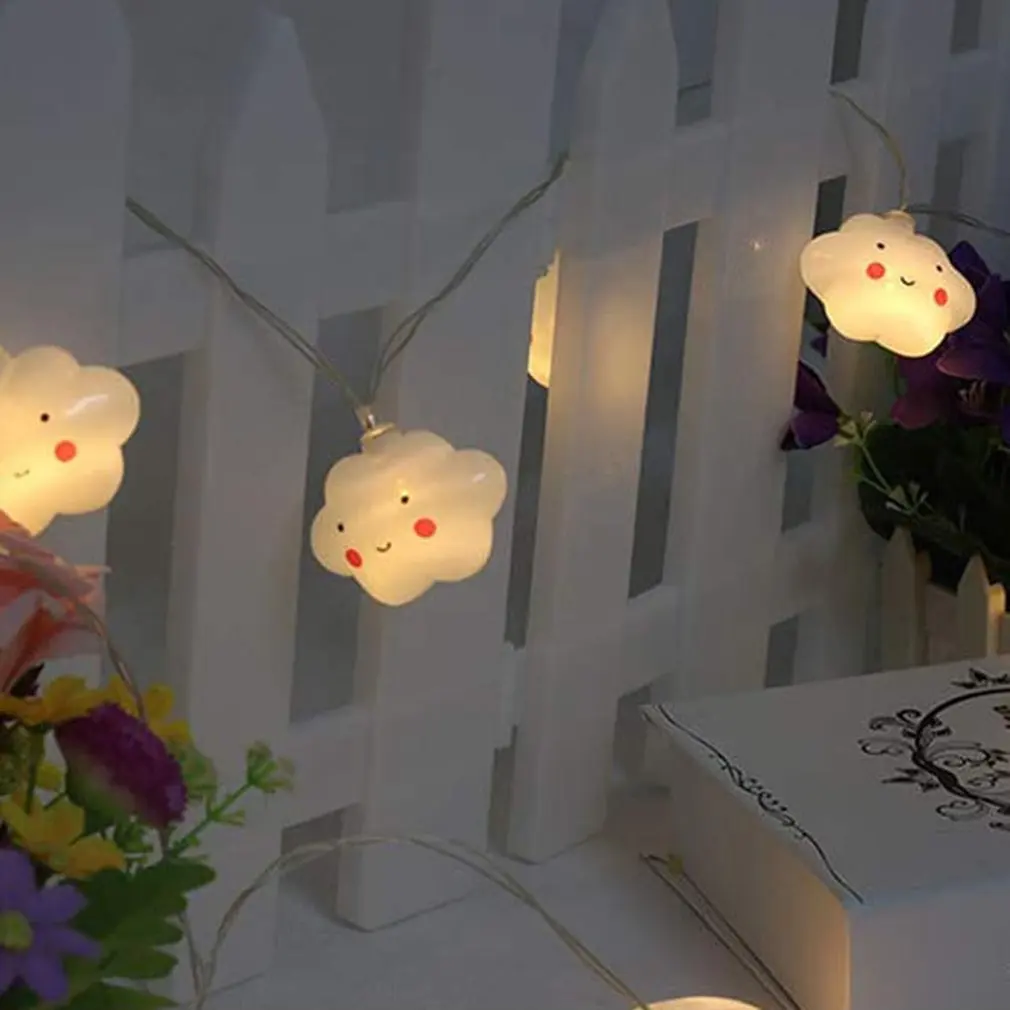 

20 LED Cloud Shape LED String Light Battery Operated With Remote Control Indoor Decoration For Home Holiday Outdoor