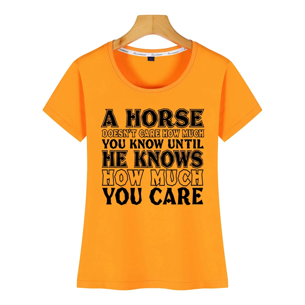 Топы футболки для женщин лошадь не заботится о том насколько вы знаете пока он кН