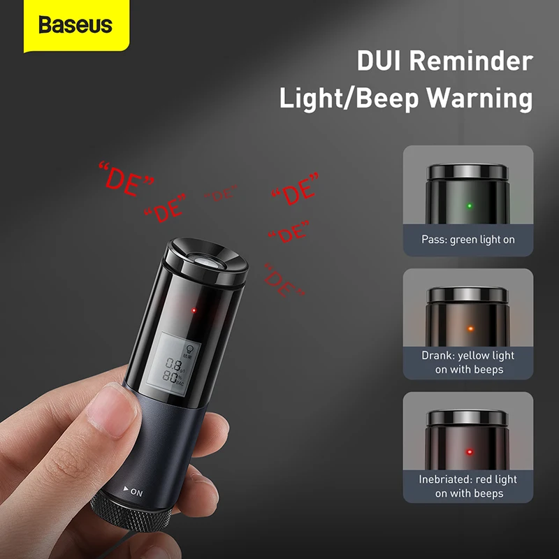 Портативный USB Перезаряжаемый Алкотестер Baseus | Автомобили и мотоциклы