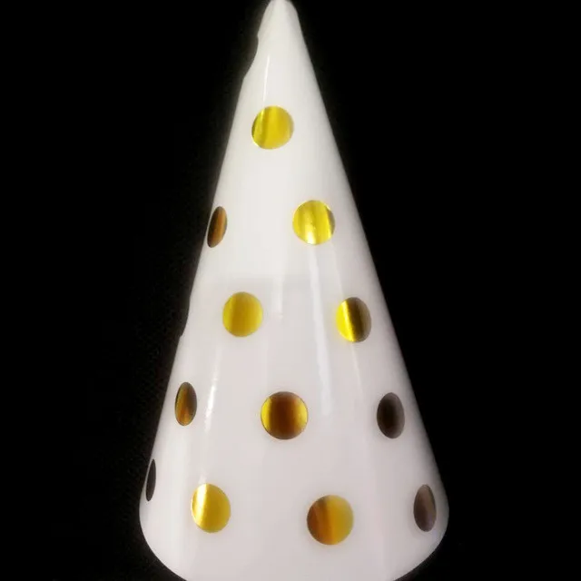 Gold Dot Hat 10Pcs 10 шт золотые, серебряные, в горошек, со звездами, для дня рождения, свадьбы, вечеринки, принадлежности для украшения, одноразовые бумажные тарелки и стаканы, бумажные соломинки, для детского душа - Цвет: Gold Dot Hat 10Pcs