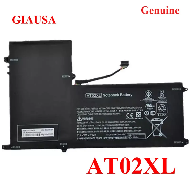 GIAUSA подлинный AT02XL Аккумулятор для HP Elitepad 900 G1 планшетов детской модели AT02025XL