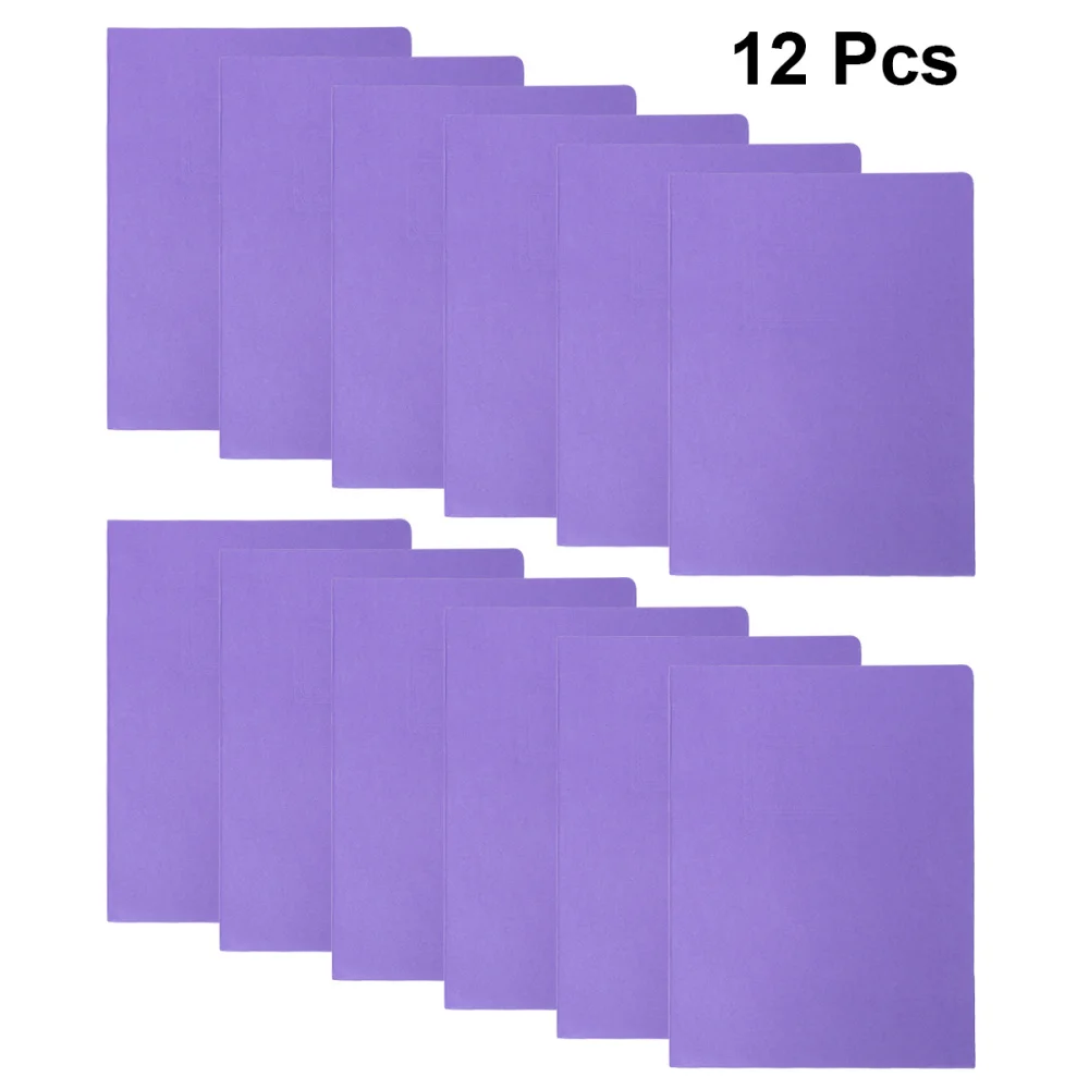 

12Pcs A4 2Pockets Kraft Paper File Folder Brown Holder Document Folder Office Project File Presentation Folder (Purple)