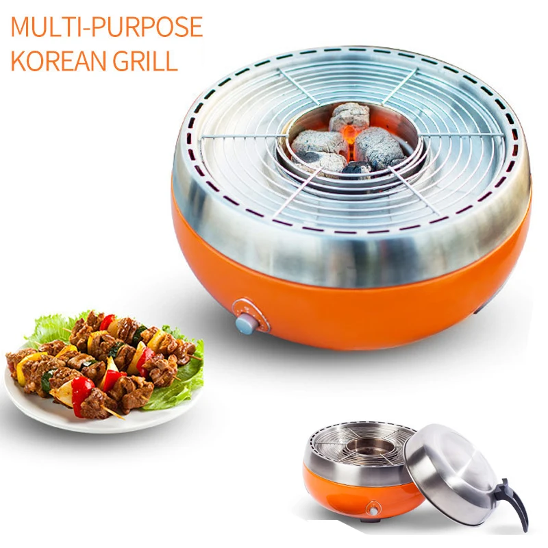 2019 портативный домашний угольный гриль с крышкой корейское электрическое