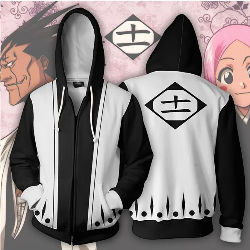 Аниме отбеливающая куртка Kurosaki ichigo косплей костюм унисекс толстовки свитшоты