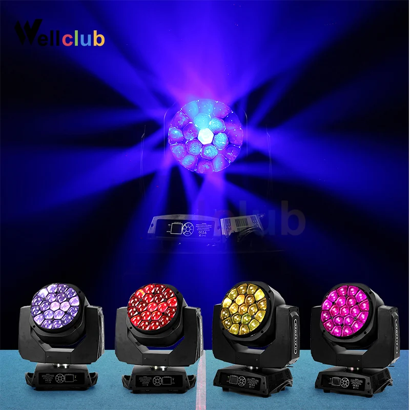 2 шт. 19x15 Вт большой луч пчелиные глаза движущийся головной свет RGBW 4-в-1