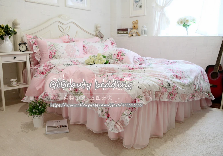 Комплект постельного белья принцессы роскошный романтический с рюшами