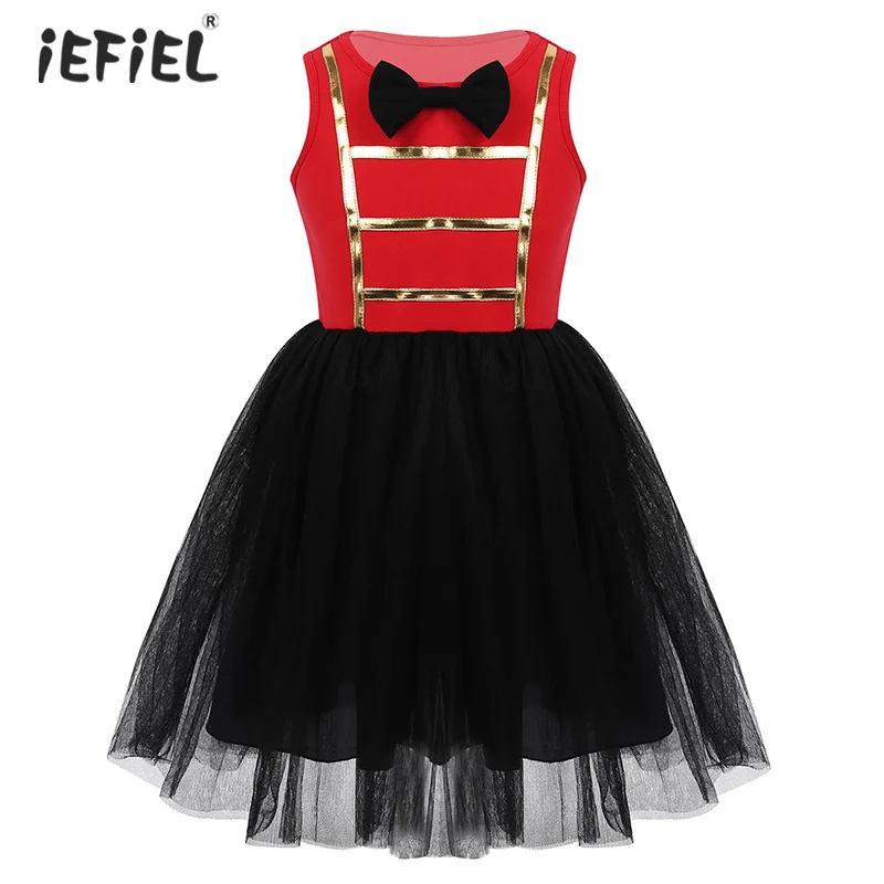 

Восхитительный Детский костюм для костюмированной вечеринки для девочек платье-пачка трапециевидной формы с бантом без рукавов для Хэллоу...