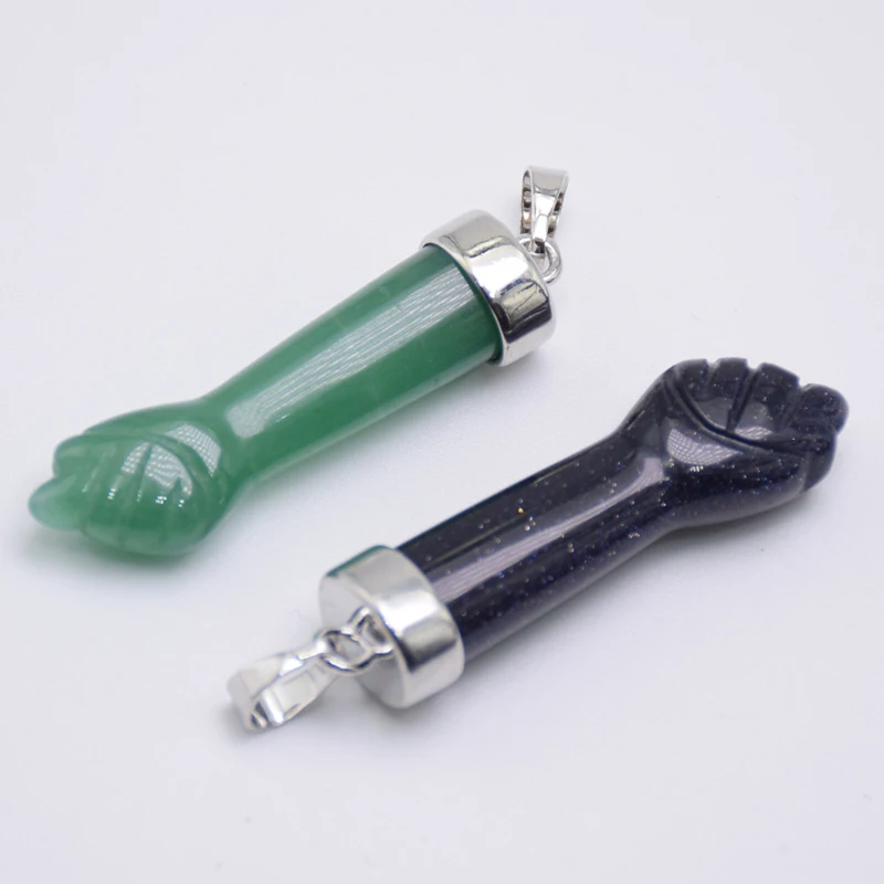 Новый дизайн искусственные резные кулаки Фиолетовый Кристалл кварц тигровый