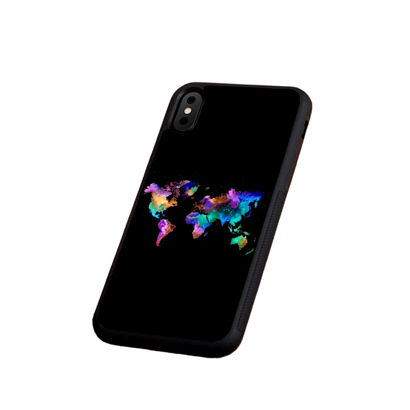 Мягкие силиконовые боковые чехлы с картой мира для телефона iPhone 11 pro max 5s SE 6 6s plus 7 8