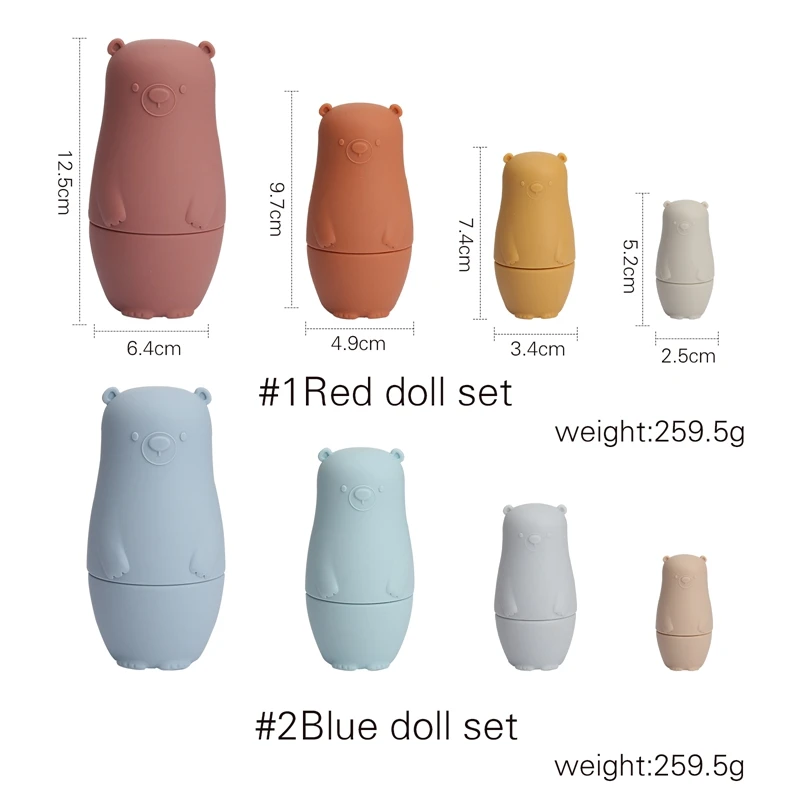 4 шт. новый силиконовый игрушка Матрешка Русская кукла игрушки Детские
