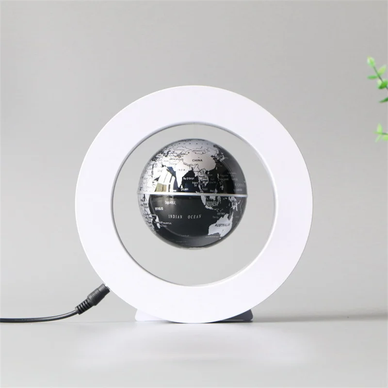 4inch Round LED Globe Magnetic Floating Geography Levitating Rotating Night Lamp World Map School Office Supply Home Decor - купить по