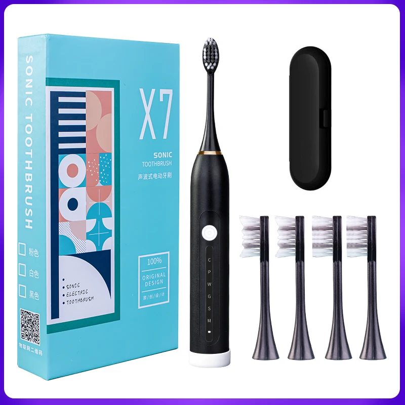 

Ultrasonic Sonic Electric Toothbrush USB Rechargeable Waterproof Electric Toothbrush Adult Whitening Teeth Brush