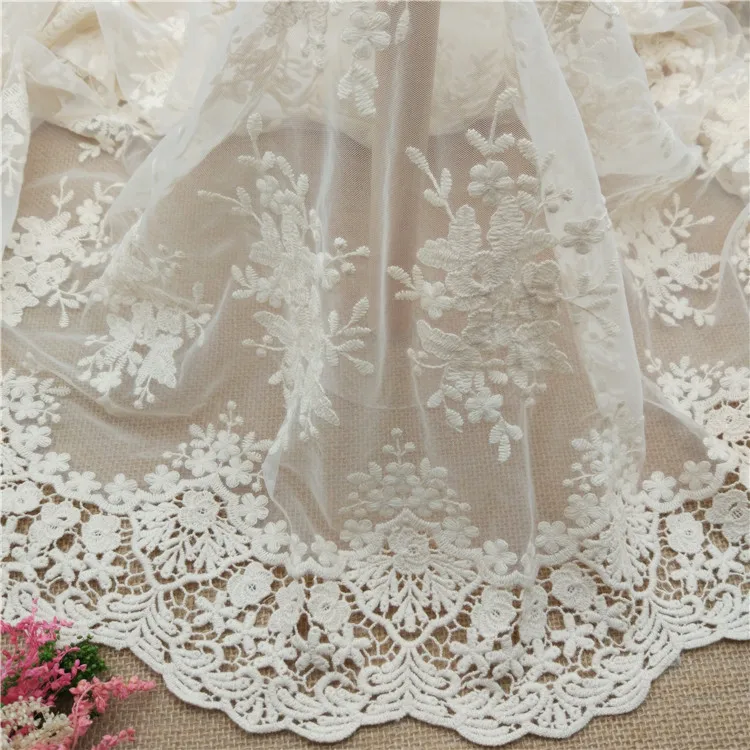 Широкая 130 см хлопчатобумажная нить с отверстиями Водорастворимая сетка