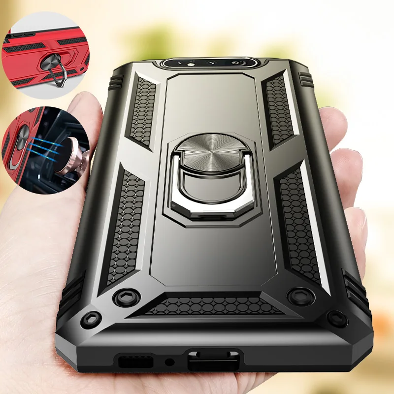 ZNP Shockproof Stand Phone Case For Samsung Galaxy A90 A80 A70 A60 A50 A40 A30 A20 A10 M10 M20 With Holder Ring Armor Cover Case