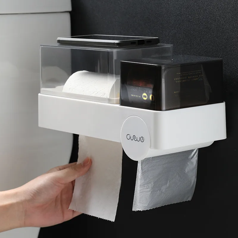 

Waterproof Paper Holder Bathroom Kitchen Toilet Towel Holder Shelf Bathroom Roll Paper Storage Box Tissue Sanitary Napkin Box