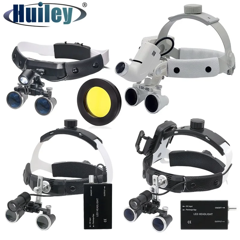 

3.5X Dental Loupes with 5W/3W Headlamp Hands-free Binocular Magnifier with Li-on Battery 320-420mm Lab Dental Magnifying Glass