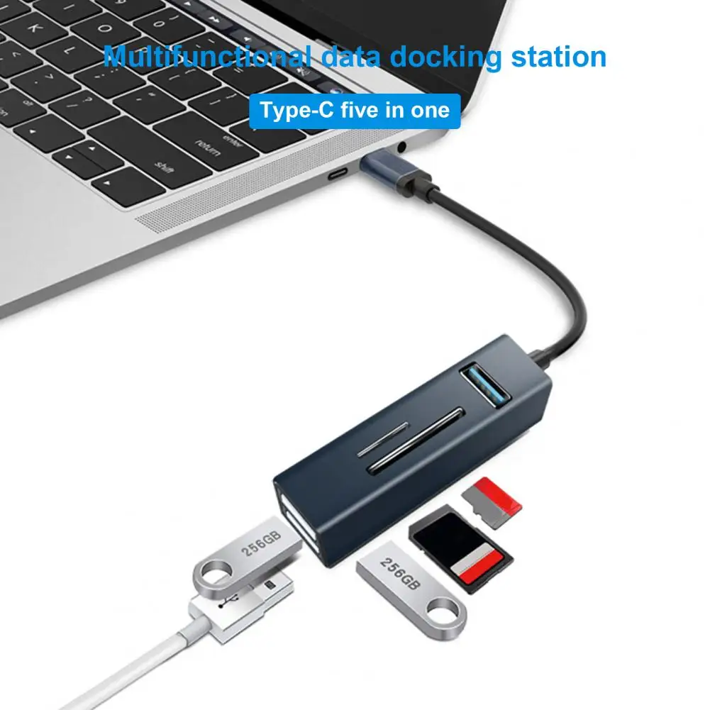 Фото USB-концентратор 5 в 1 с кардридером для SD/TF-карт | Компьютеры и офис