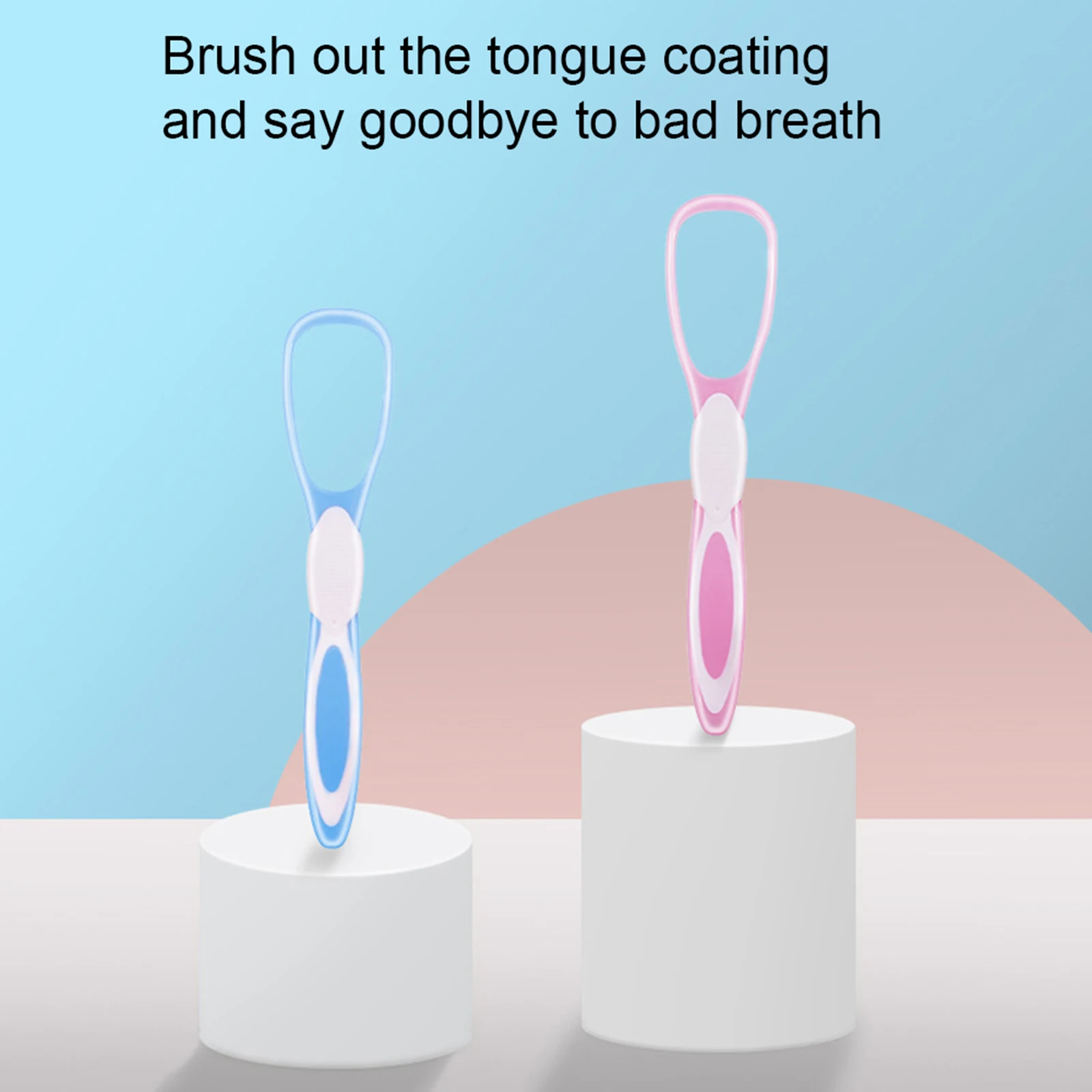 

2Pcs Tongue Cleaning Tongue Scraper Brush Tongue Brush Soft Rubber Scraper Anti-slip Cleaning Oral Care Tongue Scraper Cleaner