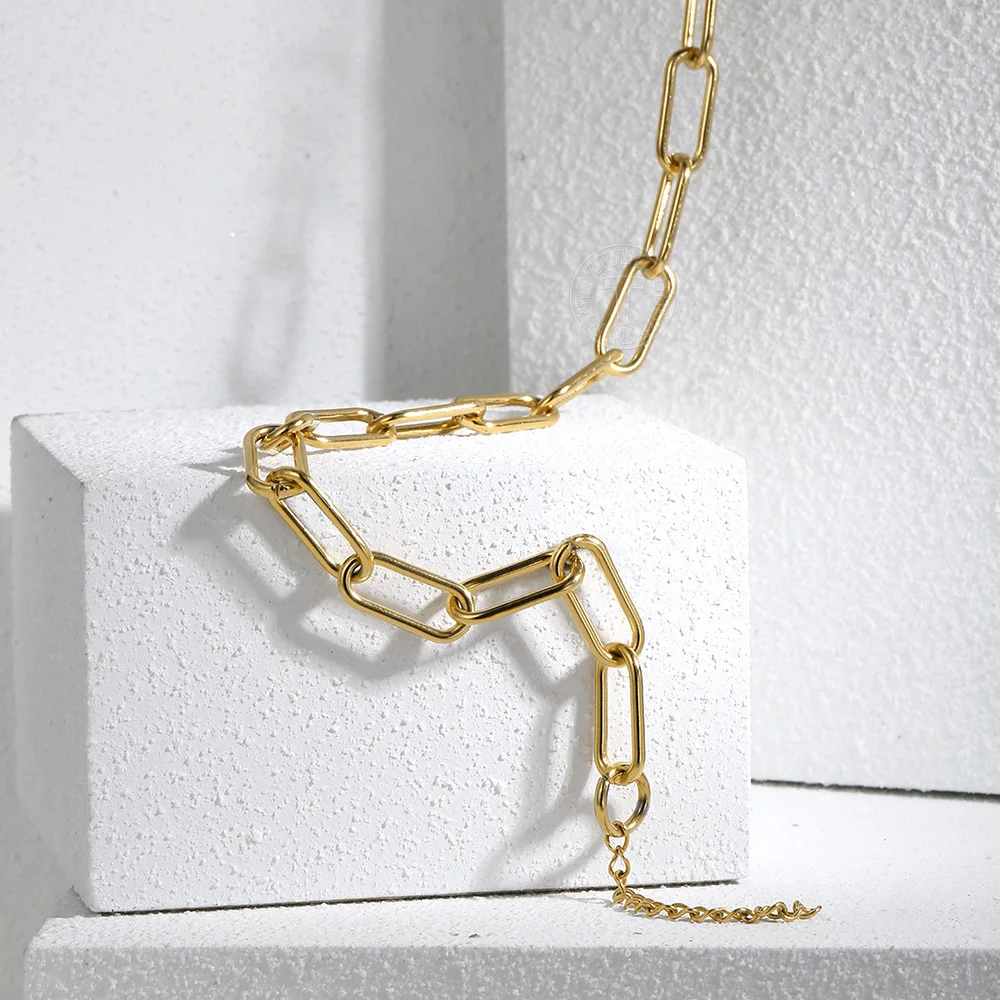 Новинка Трендовое колье-чокер 7 мм золотистого цвета Rolo Link колье для женщин и