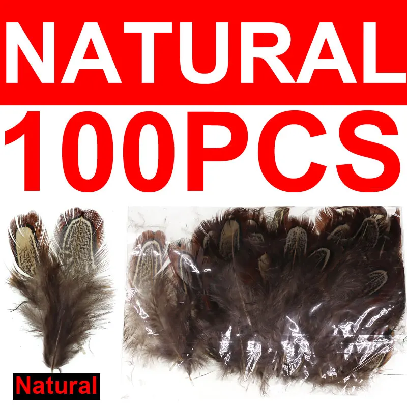 100pcs natural Bimoo 100 шт./упак. муха завязывание Partridge перо Caddis летающие крылья мягкие Hackle мокрые мушки соленой воды тройные Крючки материалы для связывания - Цвет: 100pcs natural