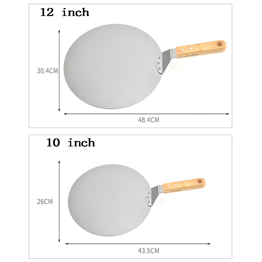 

Aluminum Pizza Peel Shovel Round Stainless Steel Non-stick Pizza Paddle Spatula Pastry Tool Pizza Shovel Baking Tools Accessory