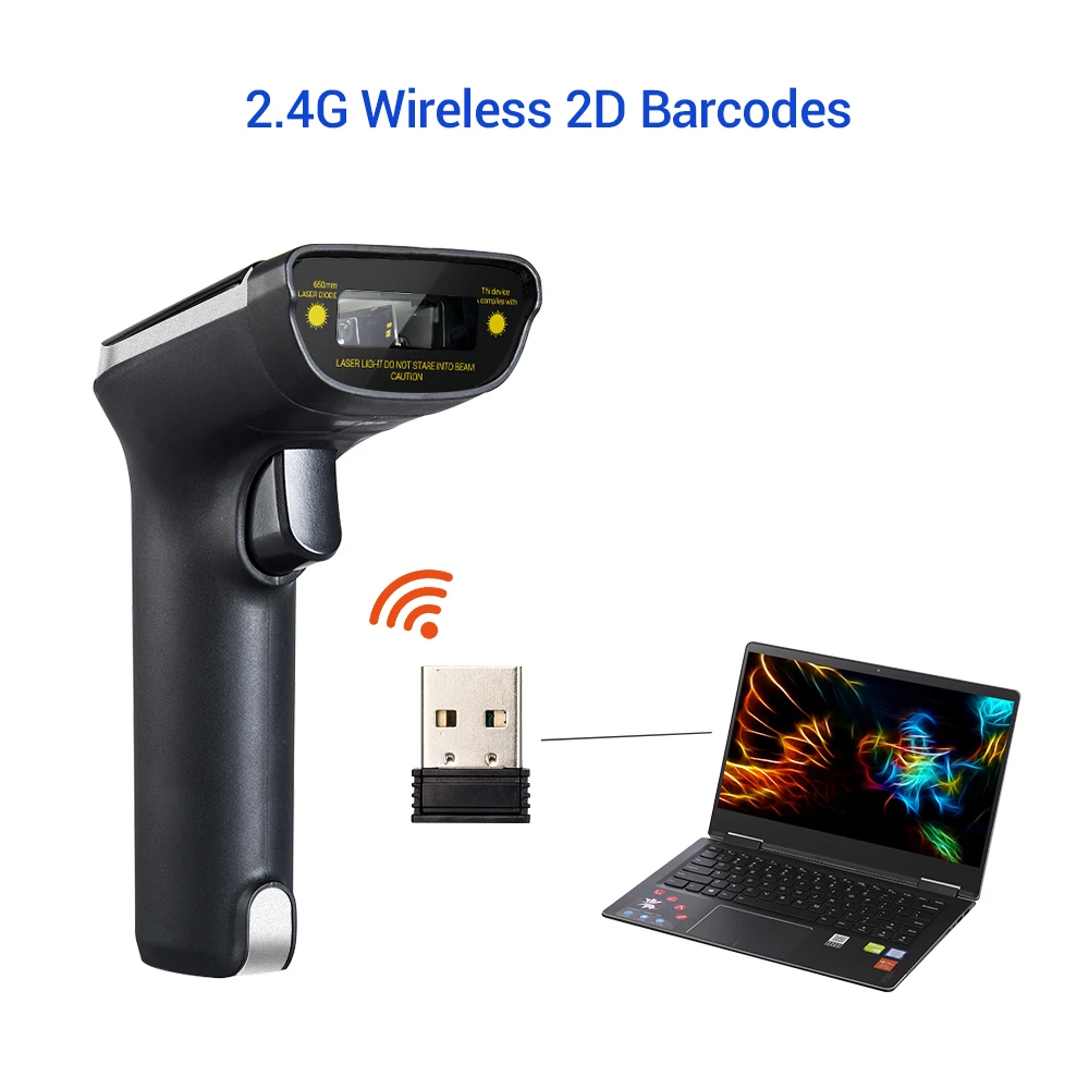 EYOYO EY 007A Ручной 1D/2D сканер штрих кода беспроводной 2 4G 2D считыватель QR Вибрация PDF417