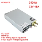 3500W 72V Питание 0-72V Регулируемый Питание 0-5V с управлением аналогового сигнала 220V AC-DC 72V 47A трансформатор светодиодный драйвер