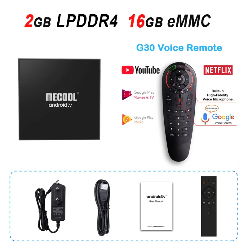 2GB 16GB G30 MECOOL KM9 Pro Классический Android 9,0 tv Box Google Сертифицированный Amlogic S905X2 2GB DDR4 16GB 2,4G Wifi BT4.0 медиаплеер телеприставка - Color: 2GB 16GB G30