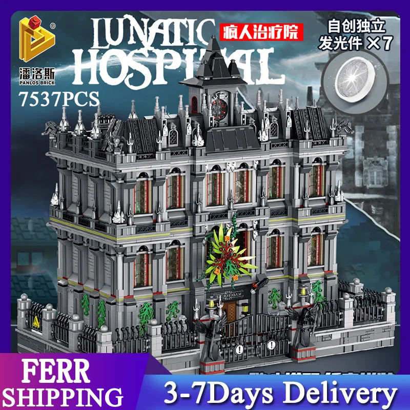 

613002 строительные блоки PANLOS серии MOC, умственная больница, 7537 шт., Сборная модель «сделай сам», строительные блоки, кубики, игрушки для детей