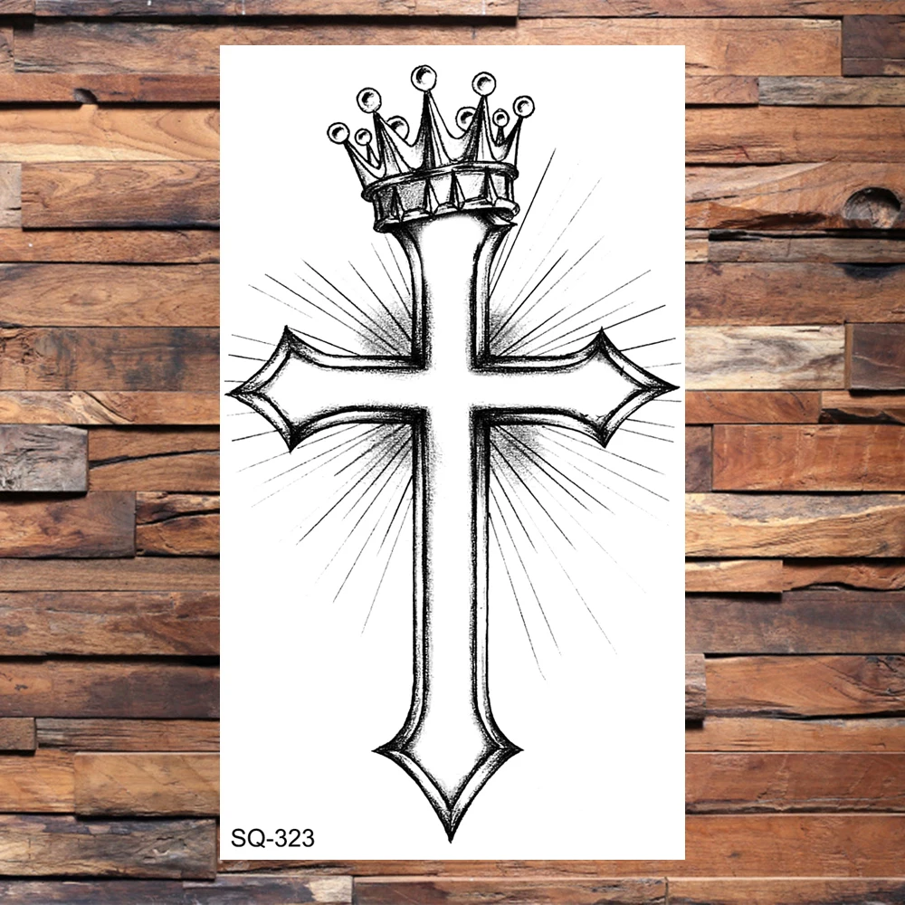 Маленькая Корона временные татуировки для женщин и мужчин реалистичный якорь