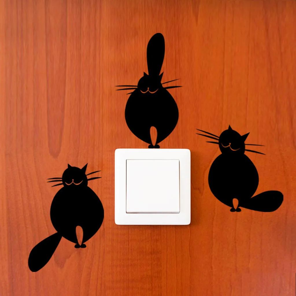 Настенная Наклейка с изображением милого кота для детской комнаты | Дом и сад