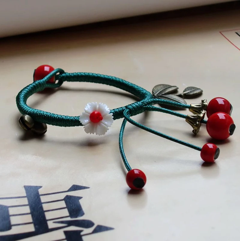 С цветами и стразами для женщин Керамика ручной работы DIY Браслеты предметы