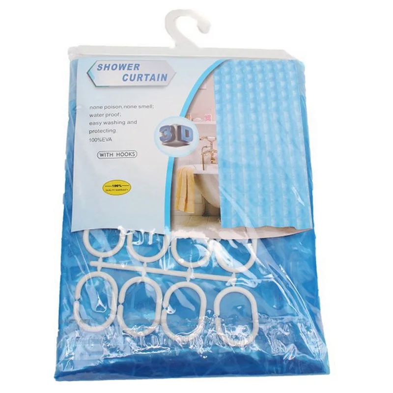 Шторка для душа SLSHLYJ из ЭВА, полупрозрачная, 3D, утолщенная, длиной 1,8/2 м, для ванных комнат, против плесени, водонепроницаемая.