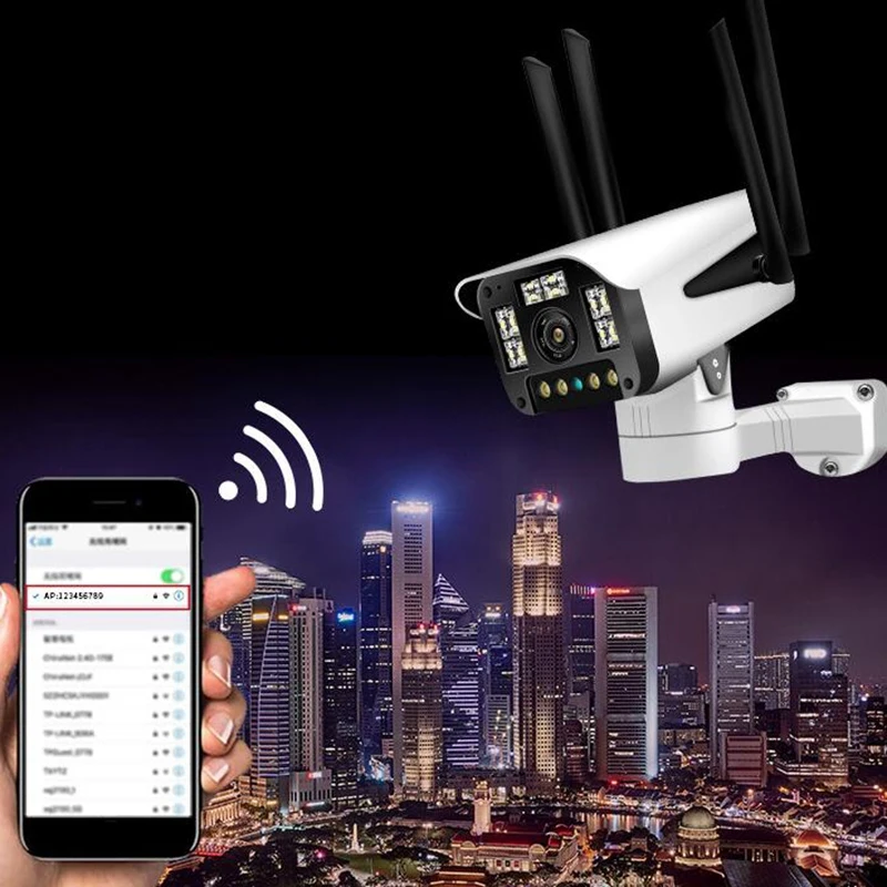 

Security Camera Outdoor,4G PTZ Camera 1080P Waterproof PIR Motion Detection IP Camera-EU Plug