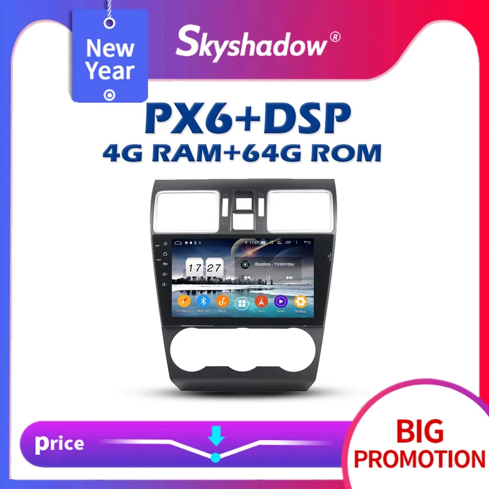Автомобильный DVD плеер 720P PX6 DSP IPS Android 10 0 4G RAM + 64GB ROM GPS Google RDS радио wifi Bluetooth 5 для Subaru
