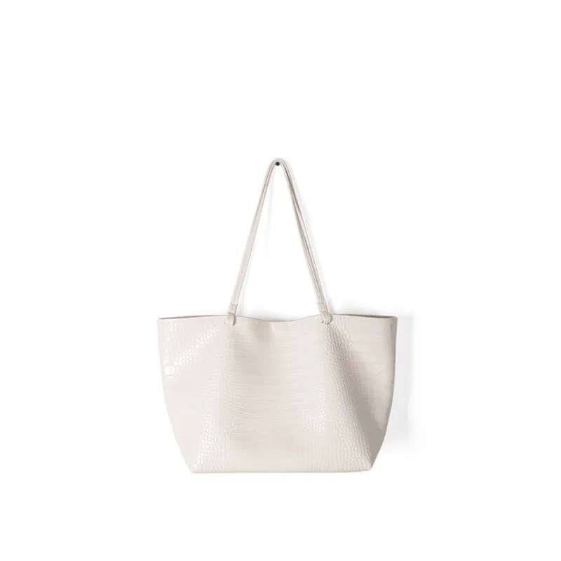 

2021 Trendy Commuter Bag Single Shoulder Bag Niche Large Capacity Crocodile Print Handheld Tote Bag