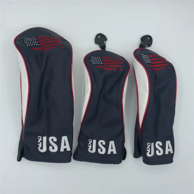 Головные уборы для американских гольф-клубов 3 шт. чехлы из искусственной кожи |