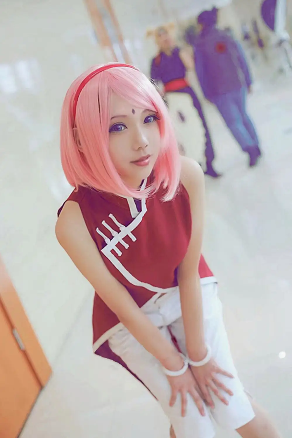 Лидер продаж! Парик для косплея аниме BORUTO Haruno Sakura Cafiona с повязкой на голову парик