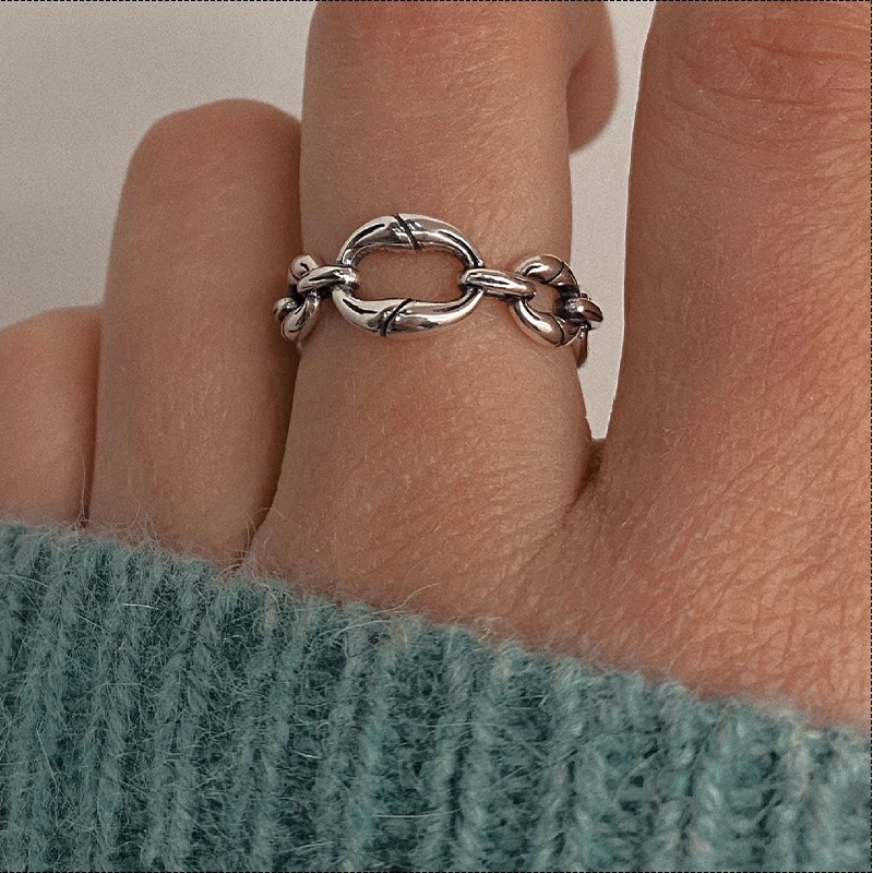 

Silver 925 Rings For Women Original Couple Open Adjustable 2021 Trend Gold Jewelry Vintage Luxury Fashion Thai Silver Lady Hug