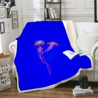 ocean blanket jellyfish bedding throw thin quilt blue bedspread for bed sherpa blanket fashion premium adult