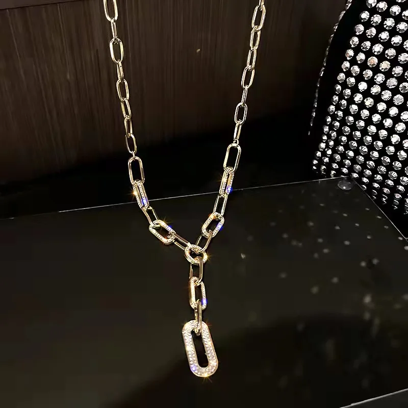 

Европейская и американская мода, огромный индивидуальный комплект ожерелья, геометрическое ожерелье с бриллиантами в стиле ретро, полност...