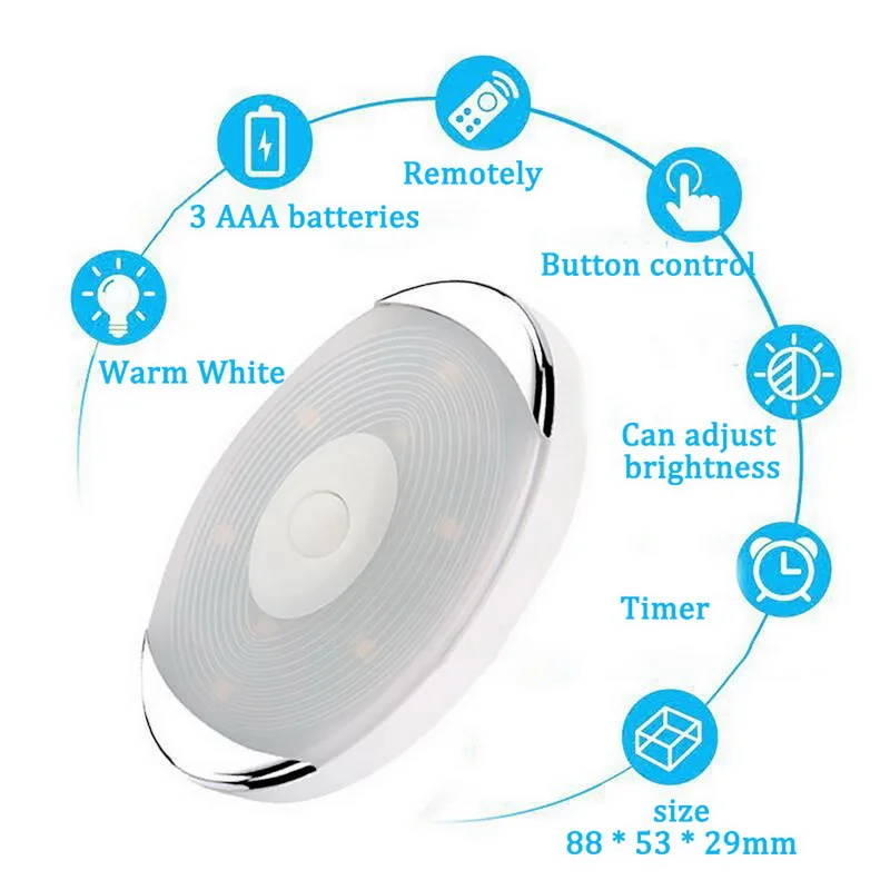 Светодиодный ночник s с клейкой наклейкой беспроводной PIR датчик движения