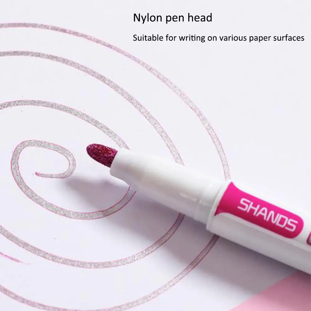 Маркер ручки краски Контурные Перманентный маркер 8 цветов двойная линия ручка