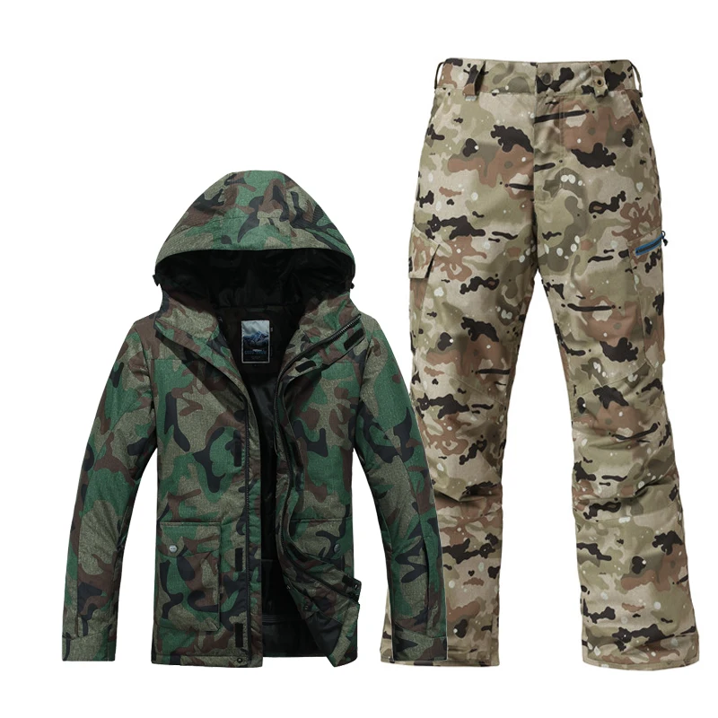 Зимние лыжные костюмы GSOU для мужчин камуфляжные куртки сноуборда штаны мужские