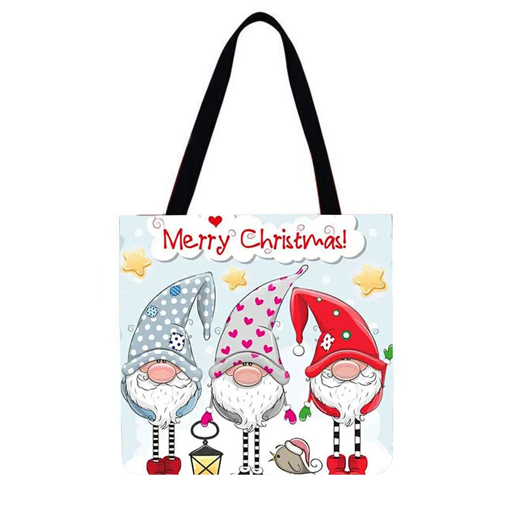 Сумка-шоппер на одно плечо с принтом Санты новый год Рождество | Дом и сад