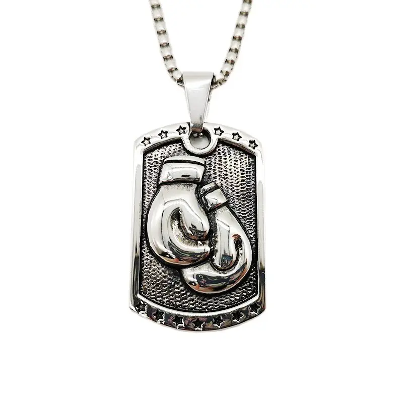 Ожерелье с кулоном в стиле панк из нержавеющей стали 316L хип хоп боксерская