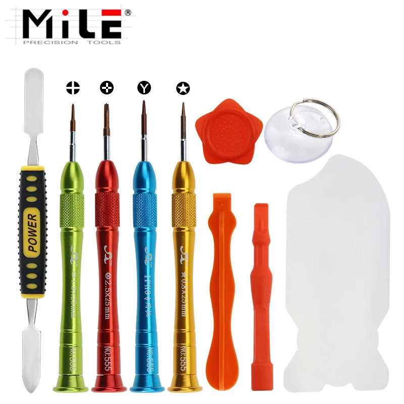 

MILE 10in1 Disassemble Pry Screwdriver Repair Tools Set For iPhone5-11proMAX and Samsung Opening Repair Tool Kits Service Tool